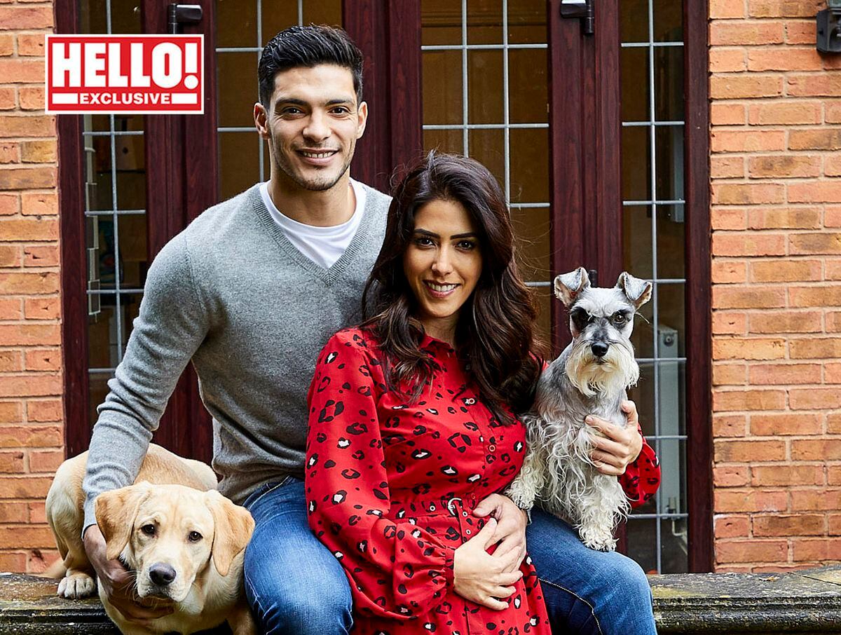 Raul Jimenez and his girlfriend Daniela Basso reveal their baby news in this week's edition of Hello! magazine. Image: Hello!/PA Wire