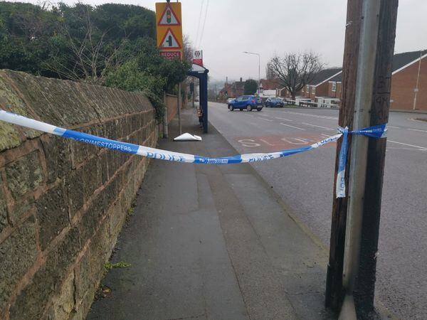 Police tape remains at the scene of the incident in Woodsetton 