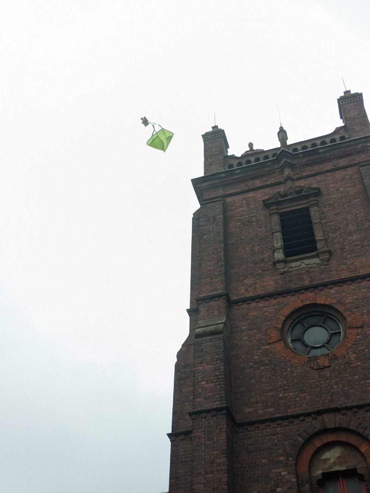 One of the parachuting Teddies at St Michael's Church