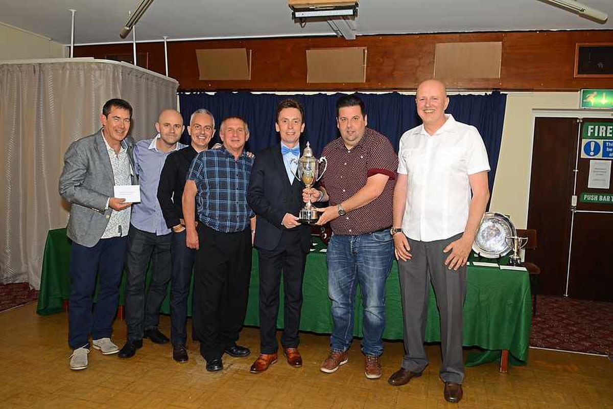 FIrst Division title winners Kinver Constitutional B, left to right: Rob Jeffries, Paul Churchman, Dean Banks, Keith Rollinson, Ken Doherty, Graham Tranter and Wayne Whitmore
