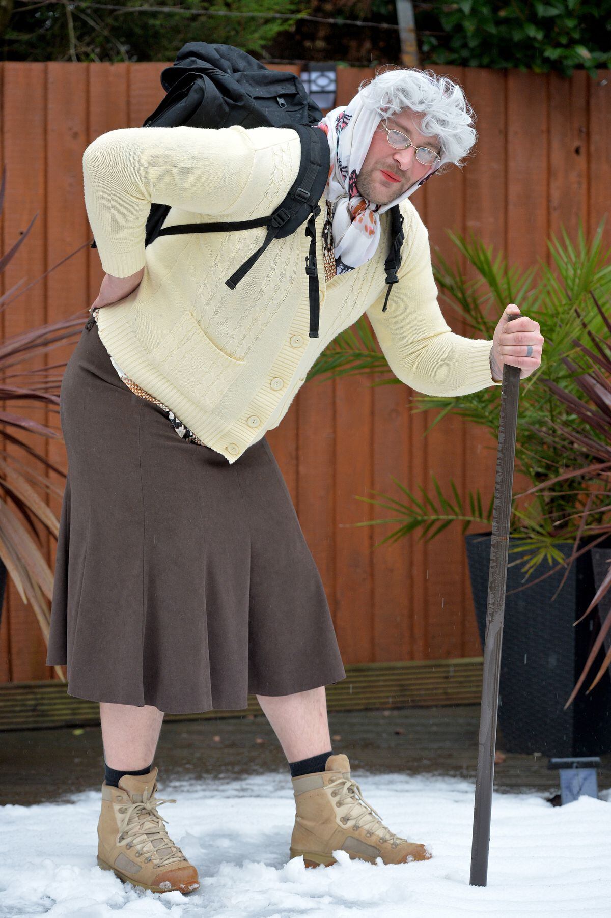 Martin Jones, from Willenhall, dressed as a granny for his charity challenge