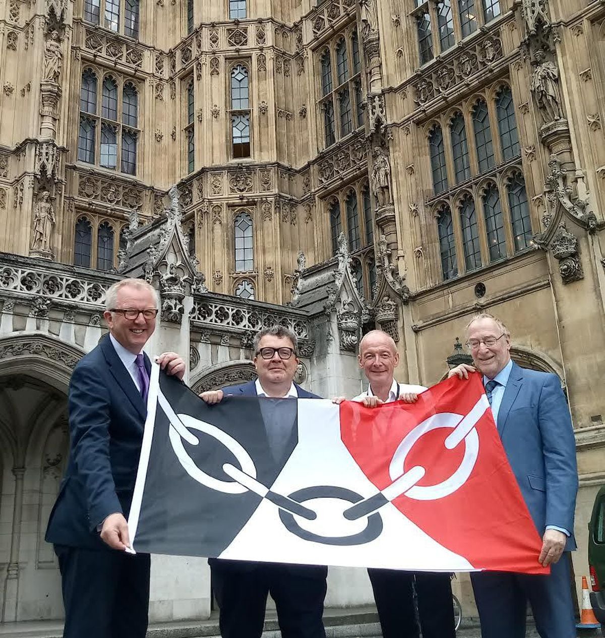 Black Country MPs, Ian Austin, Tom Watson, Pat McFadden and Adrian Bailey outside the Houses of Parliament