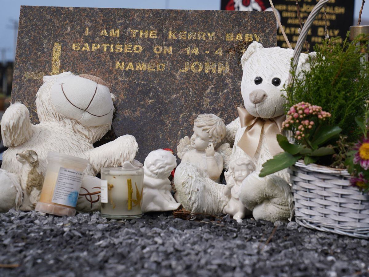 The grave (centre front) of five-day-old infant ‘Baby John’