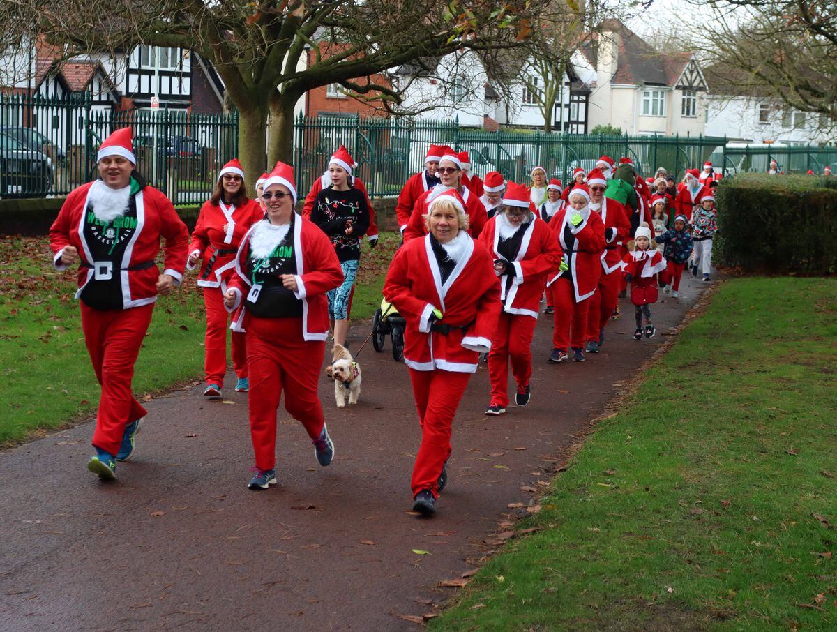 All the Santas had to complete three laps of West Park