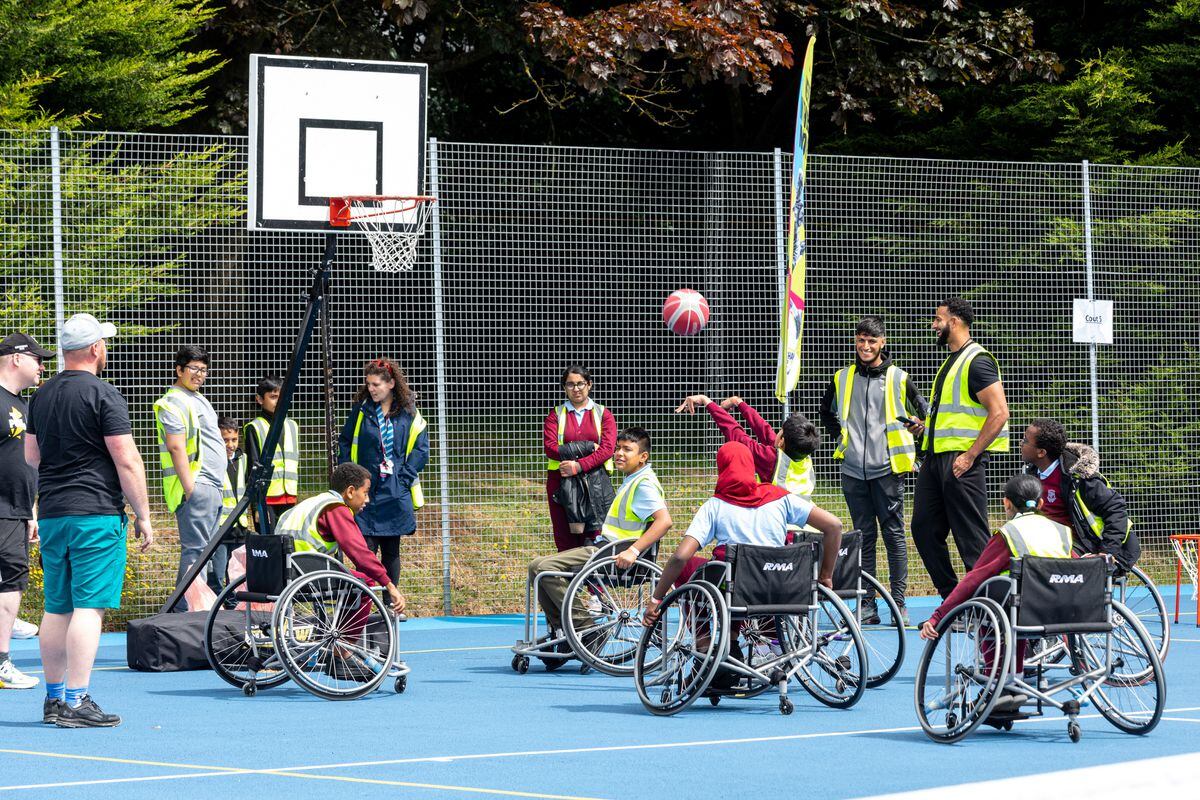 The youngsters were able to try events such as 3x3 Wheelchair Basketball. Photo: Shaun Fellows / Shine Pix Ltd