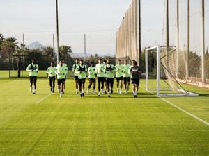 West Bromwich Albion players warming up during their Costa Blanca training camp (WBA)