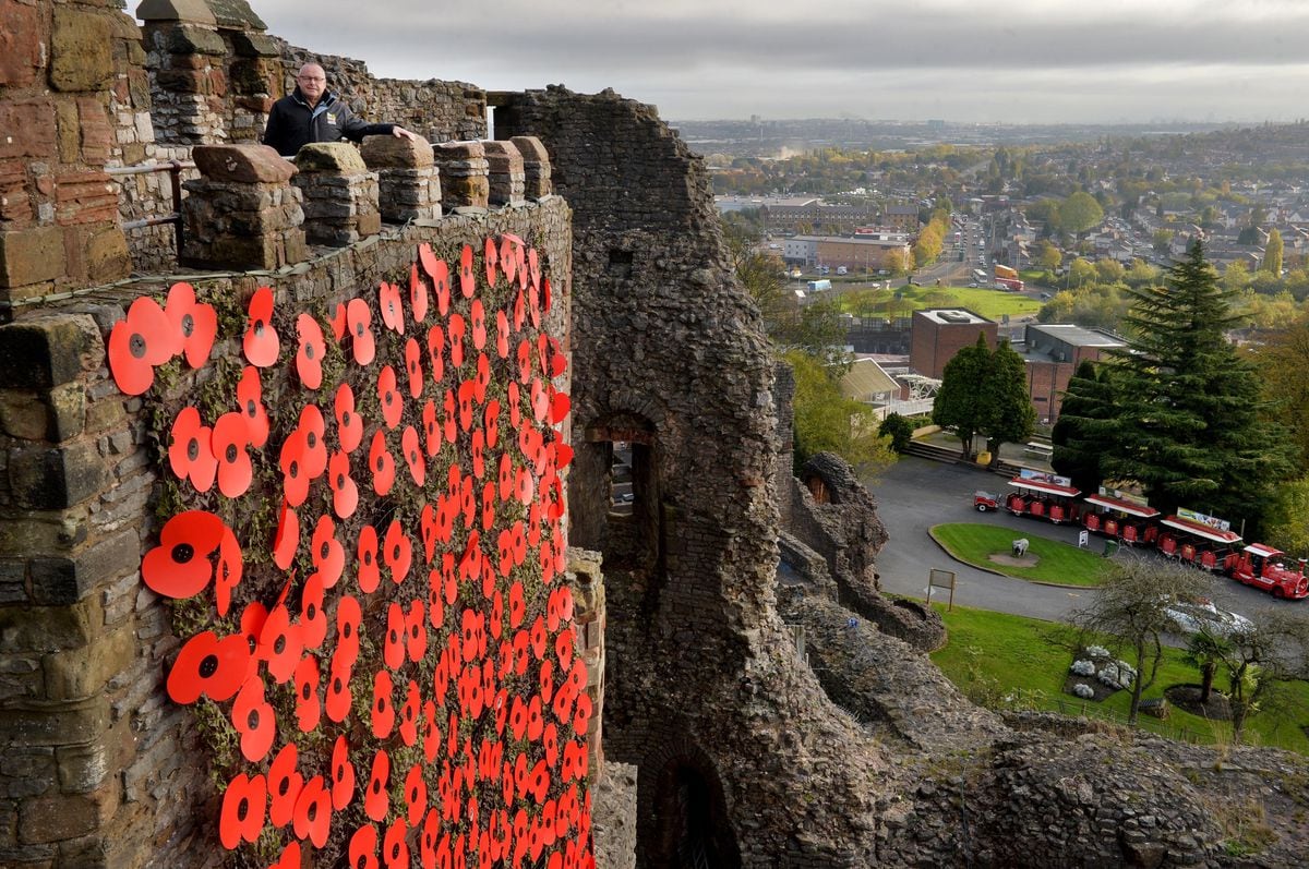 The new poppy display at Dudley Castle