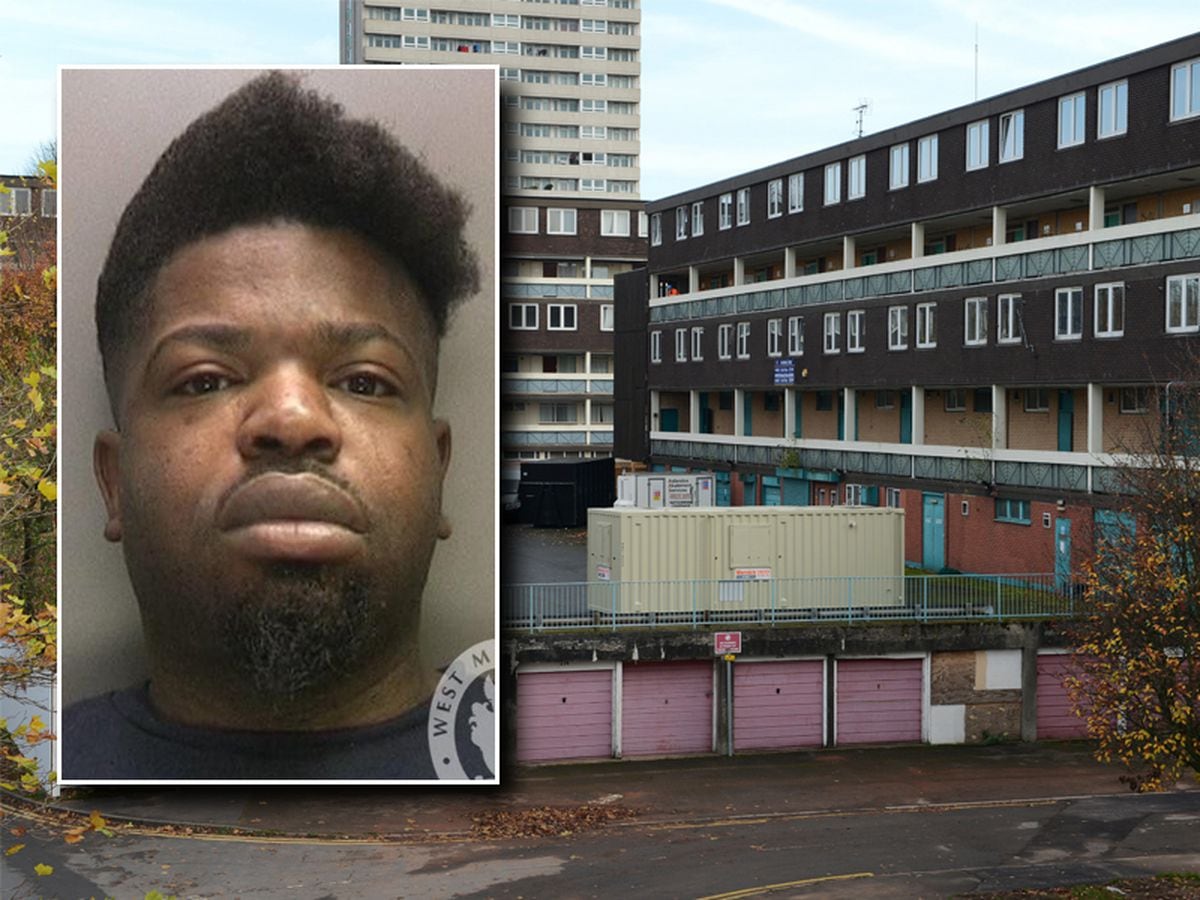 Asher Maylor, inset, was jailed after the shooting took place at a flat in Chervil Rose, Heath Town