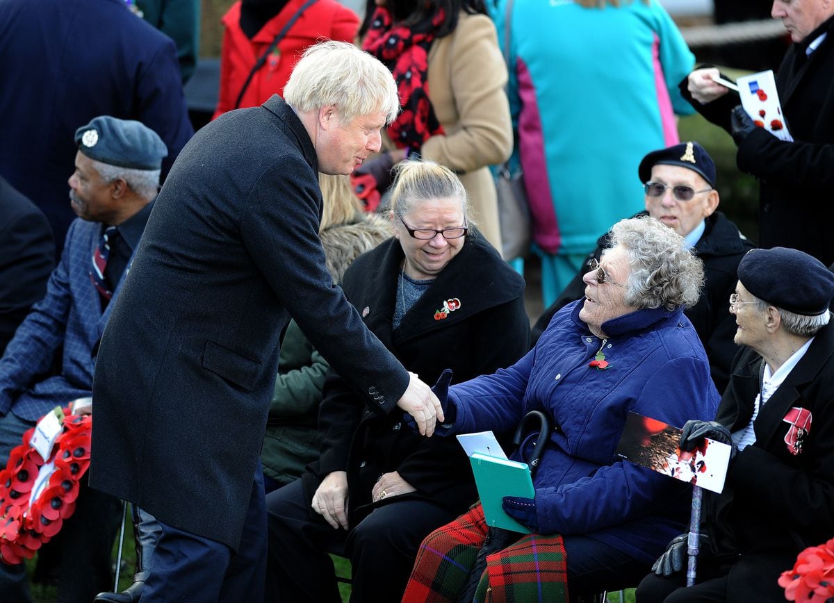 Boris Johnson at the Remembrance Day service in Wolverhampton