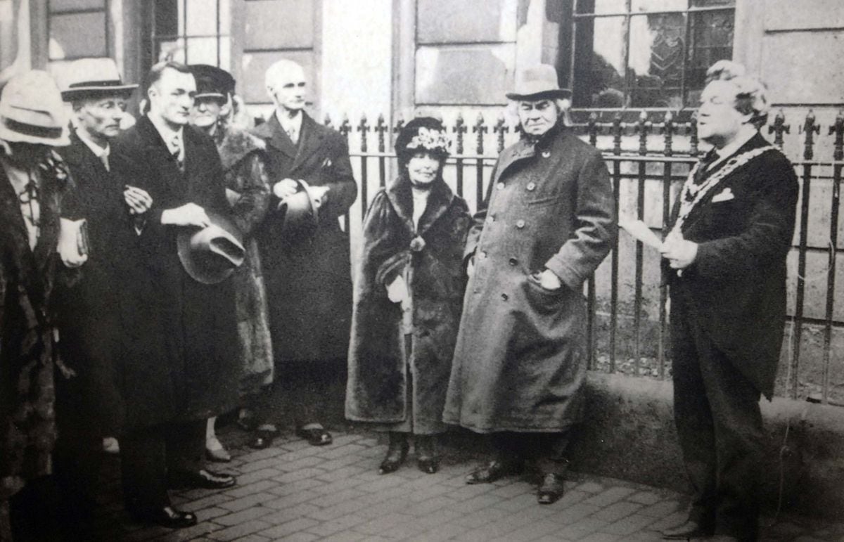 Jerome K Jerome being given the Freedom of Walsall in 1927 Picture: Jerome K Jerome collection
