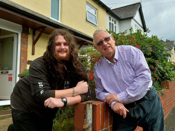 Robert Bates and Ryan Witton outside the house they live in in Wolverhampton