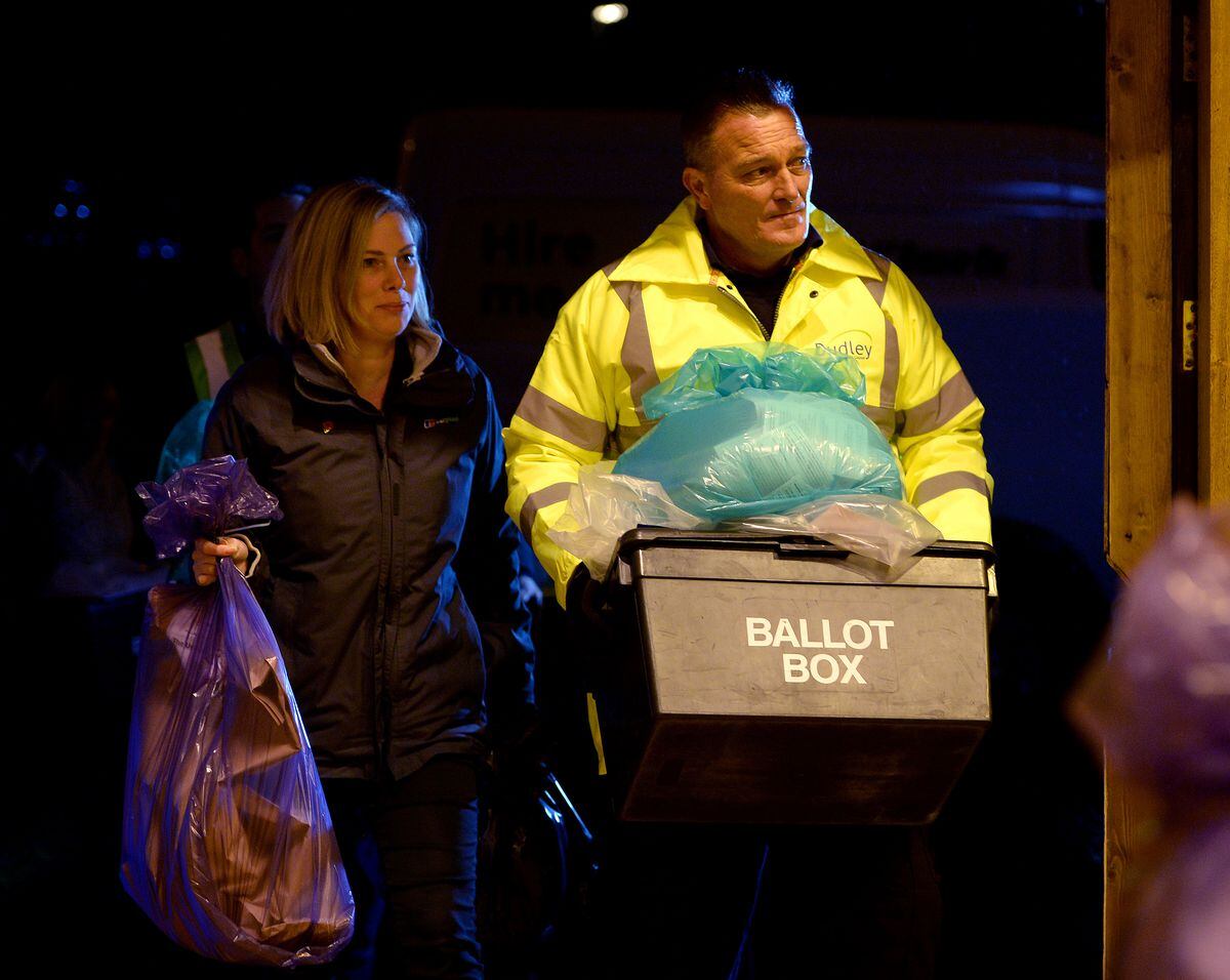 Votes arrive at Crystal Leisure Centre in Stourbridge