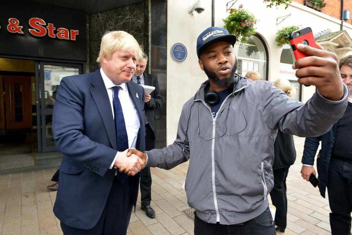 Seizing the chance to get a Boris selfie on Queen Street