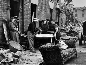 Blitz damage in the West Midlandsafter a raid during the night of May 16/17, 1941