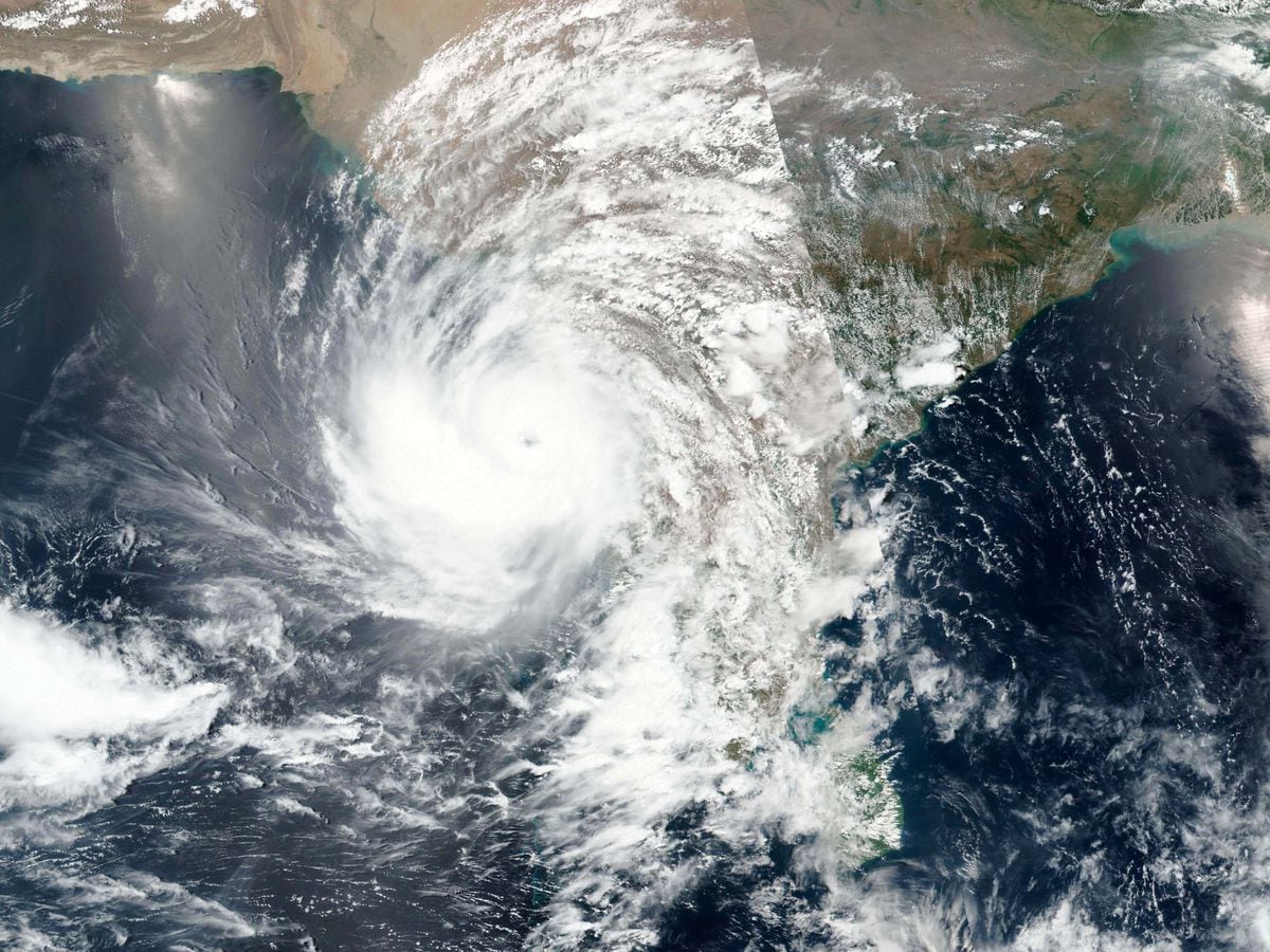 The cyclone seen via satellite