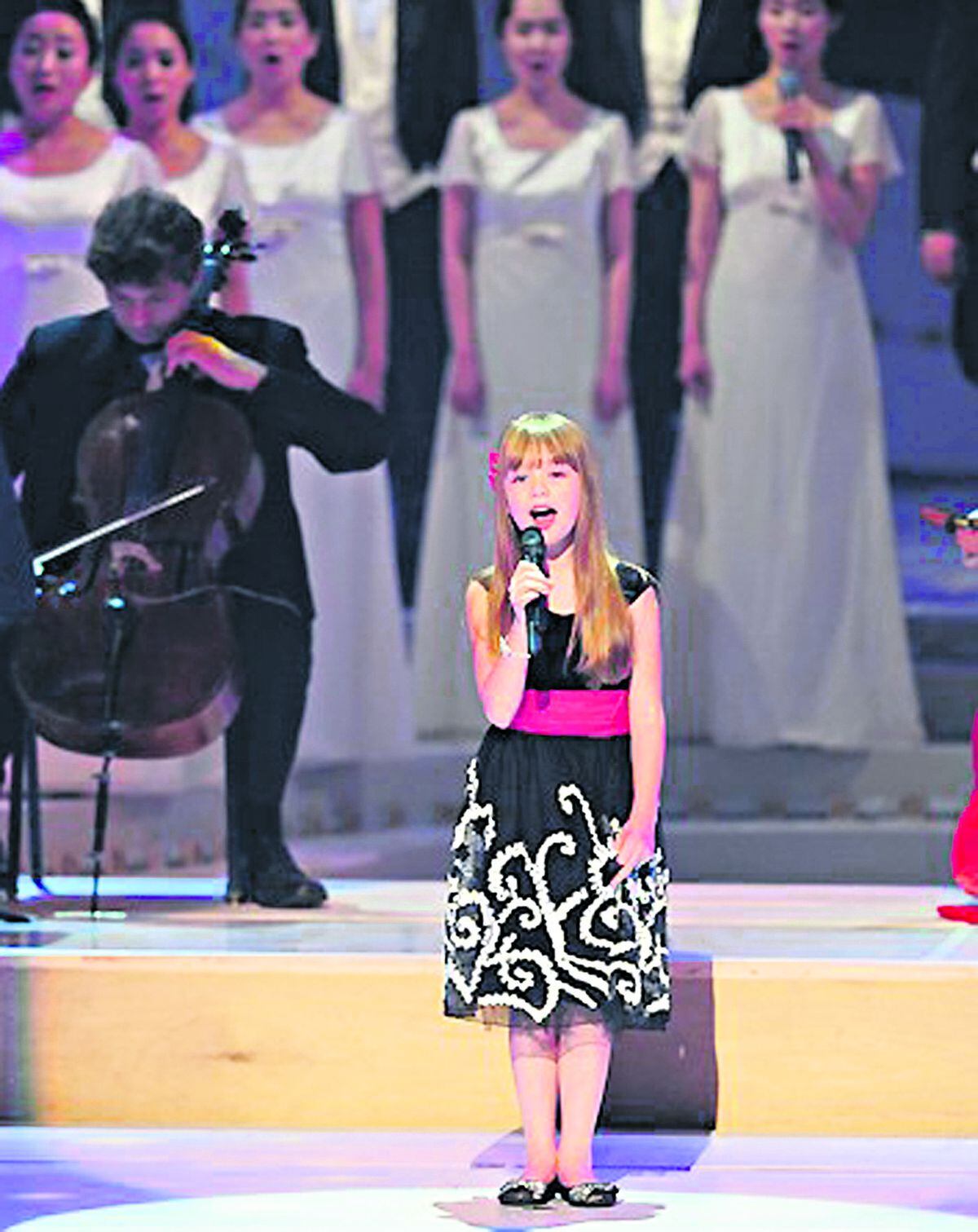 Connie Talbot, 9, at the Road To Hope concert in South Korea