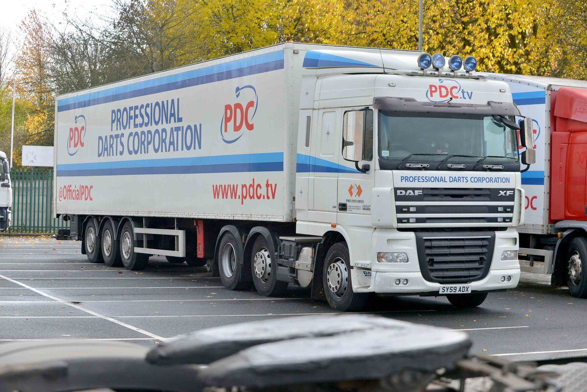 A PDC lorry outside the leisure centre