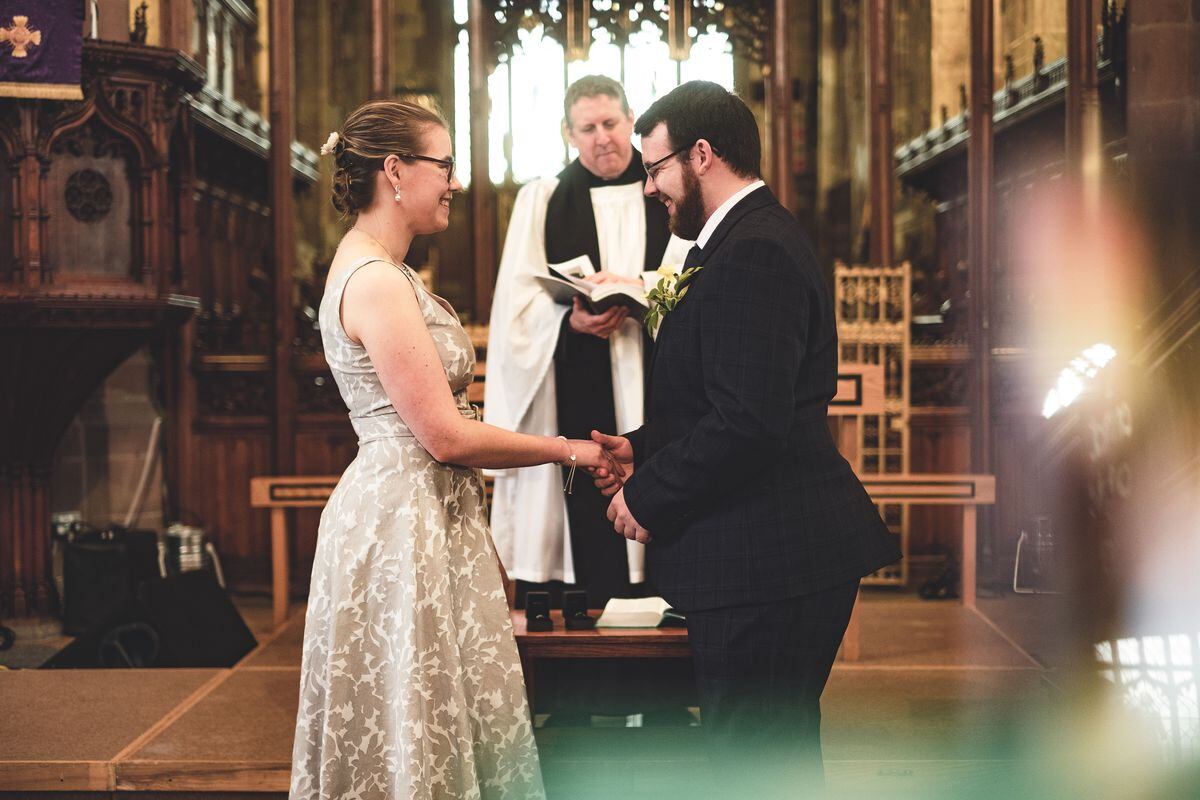 Only the vicar and a select group were allowed in the church. Image: Tom Butters  