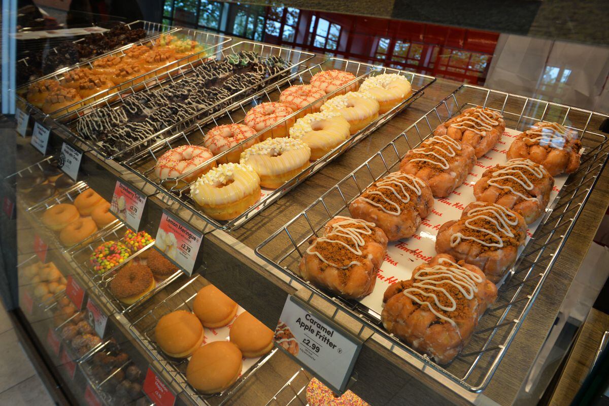 There are a wide range of donuts and other baked goods at the restaurant