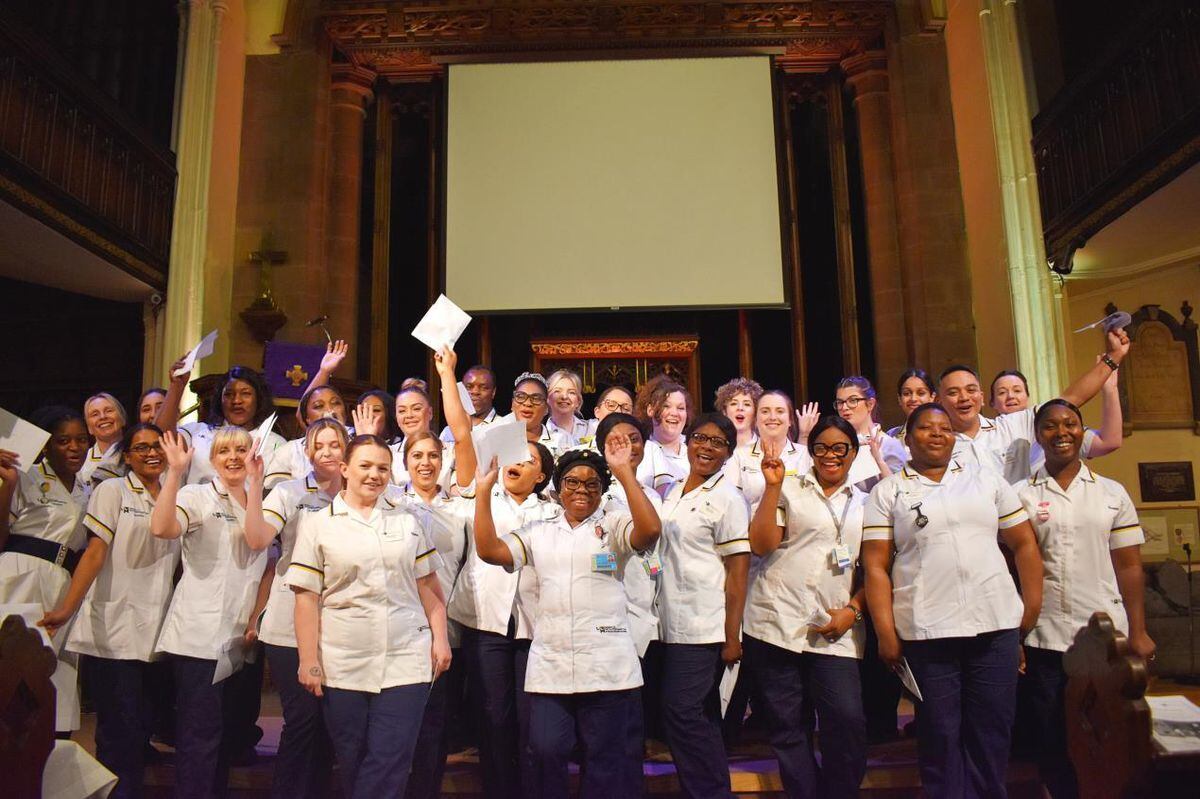 Nursing students at their badging ceremony