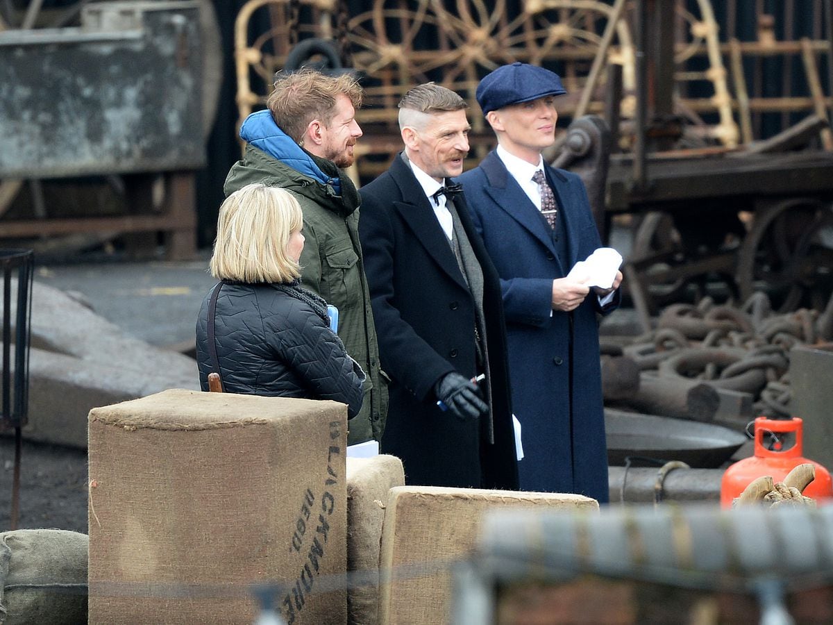 Filming of Peaky Blinders at Black Country Living Museum. Paul Anderson and Cillian Murphy.