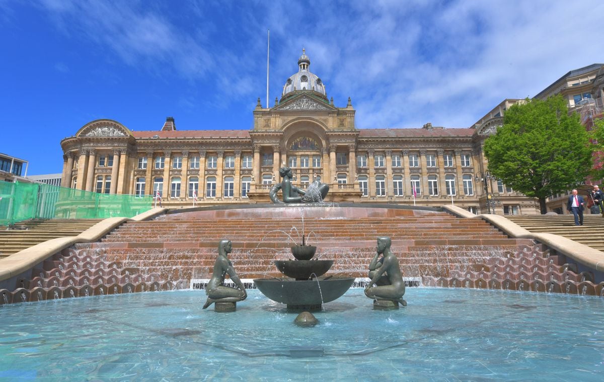 The River Fountain is officially reopened in Victoria Square, Birmingham