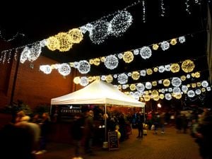 The lights bring a festive feel to Halesowen town centre. Photo: Dudley Council