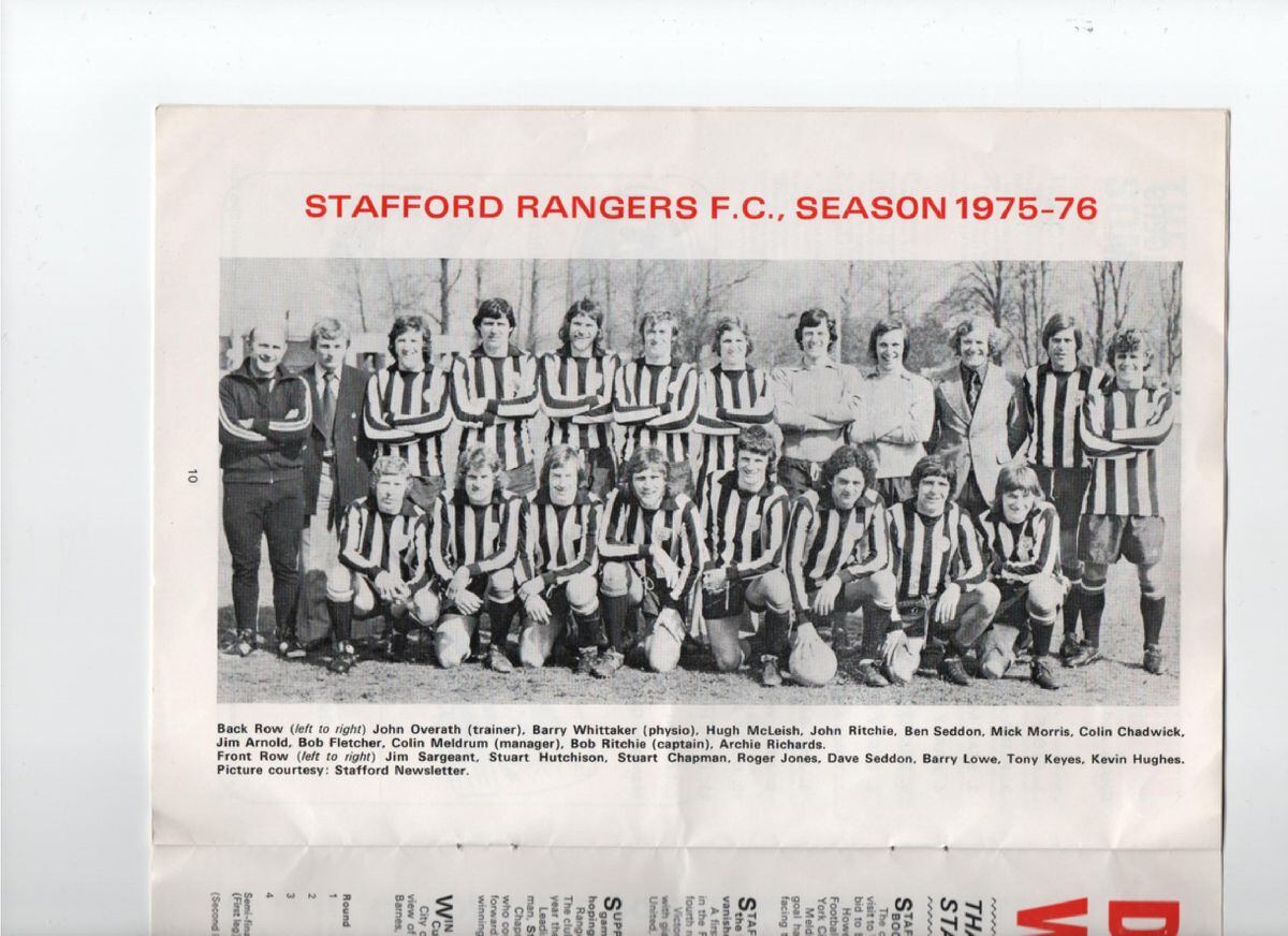 Stafford Rangers team photo 1975-76