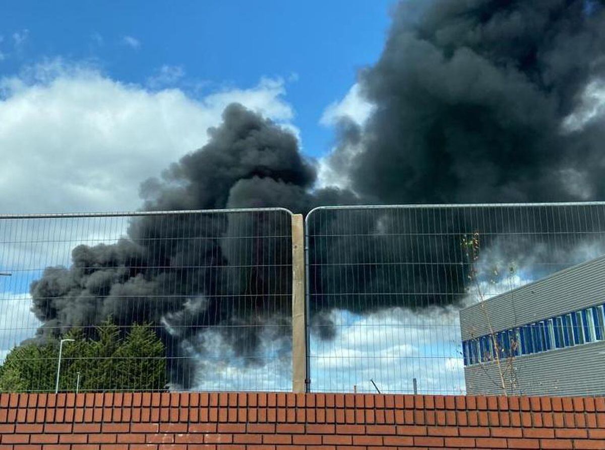 The fire at a recycling centre on Kelvin Way in West Bromwich
