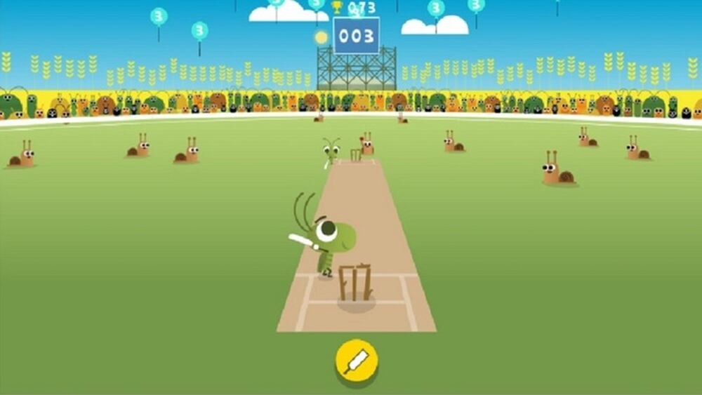 cricket game doodle