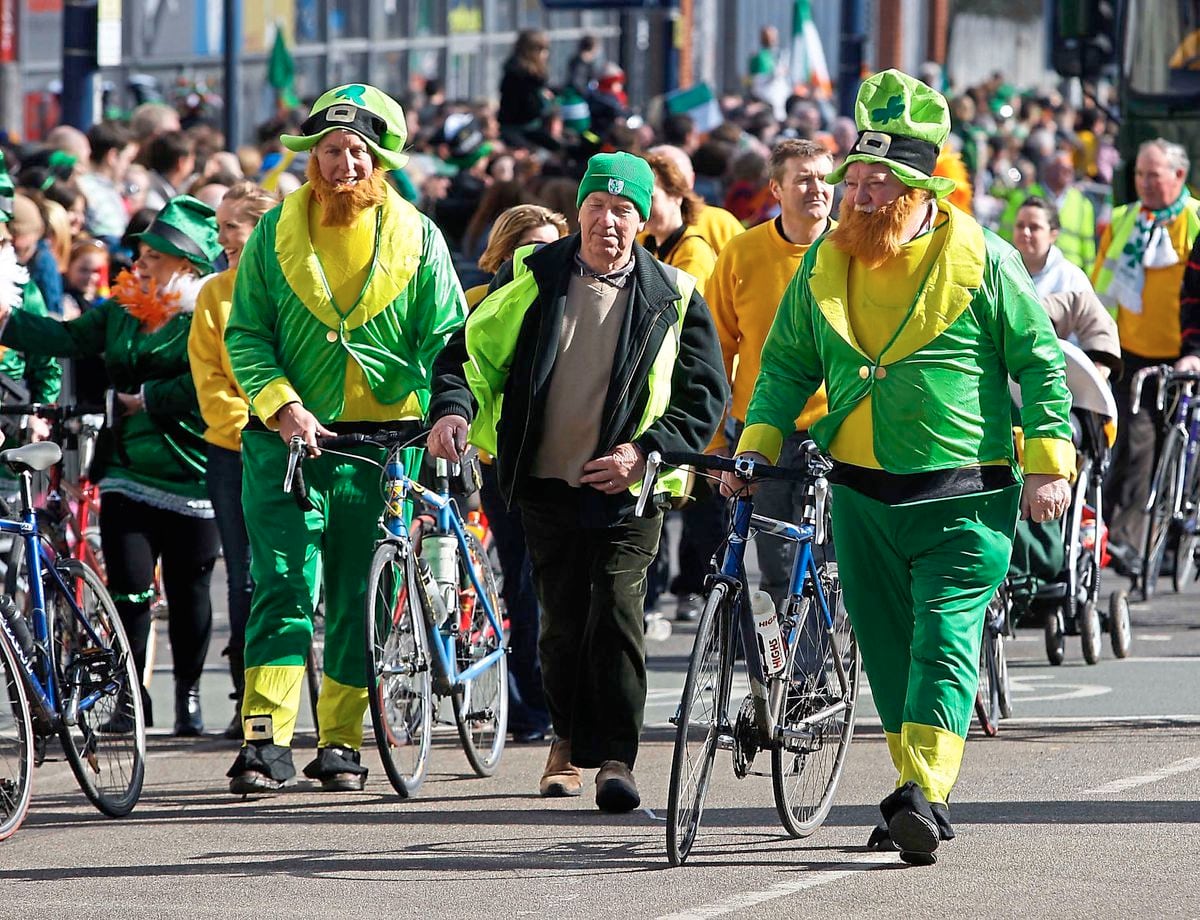 Thousands of people turn out for the St Patrick’s Day parade in Birmingham which has been cancelled this year