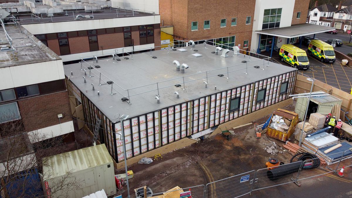 The new same day emergency care clinic being built at Sandwell General Hospital
