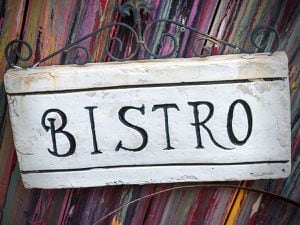 A stock image of a bistro sign. 
