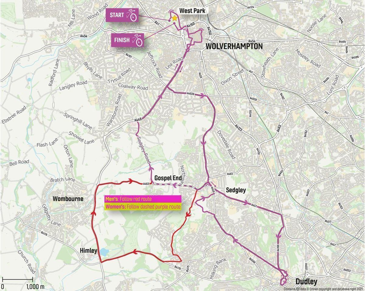 The route will take riders through Wolverhampton, Dudley and a large surrounding area