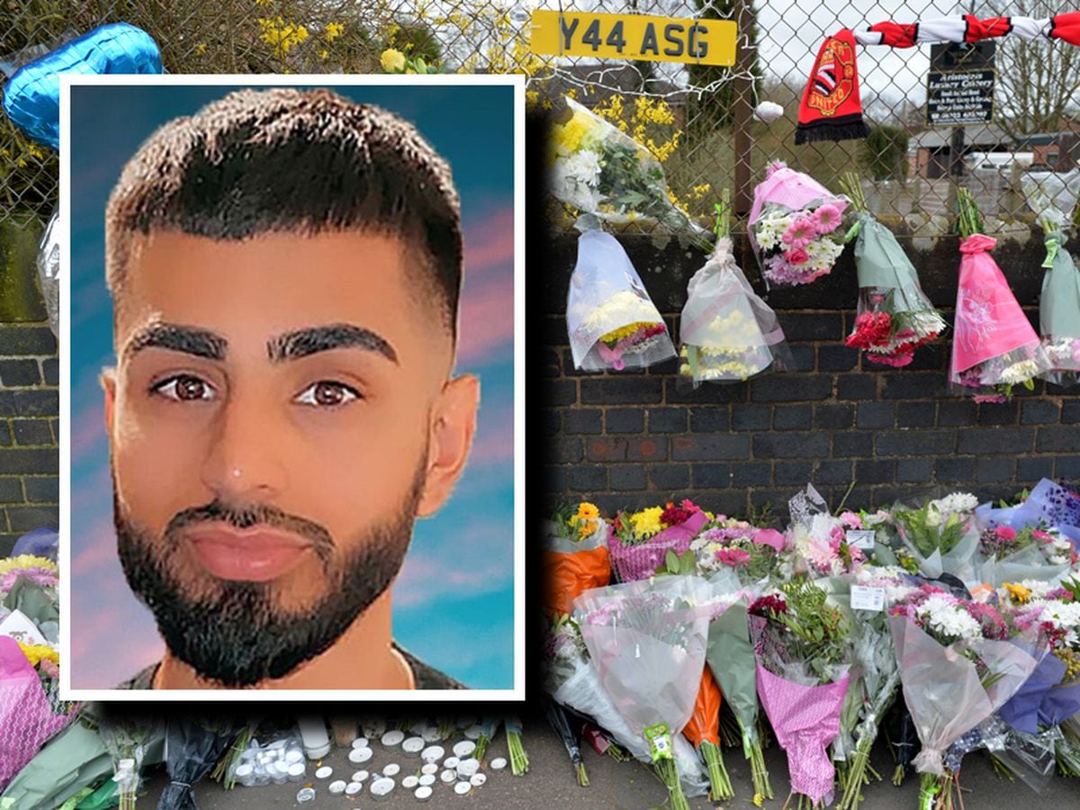 Tributes at the scene where Arjun Singh, inset, died in a crash