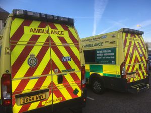 An ambulance rushed to the scene on the A456 Worcester Road 