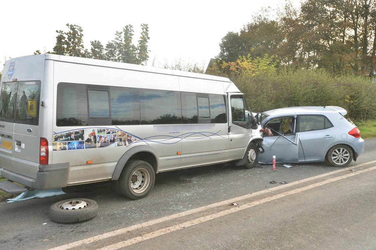 Seven injured in 'serious' Staffordshire school minibus crash