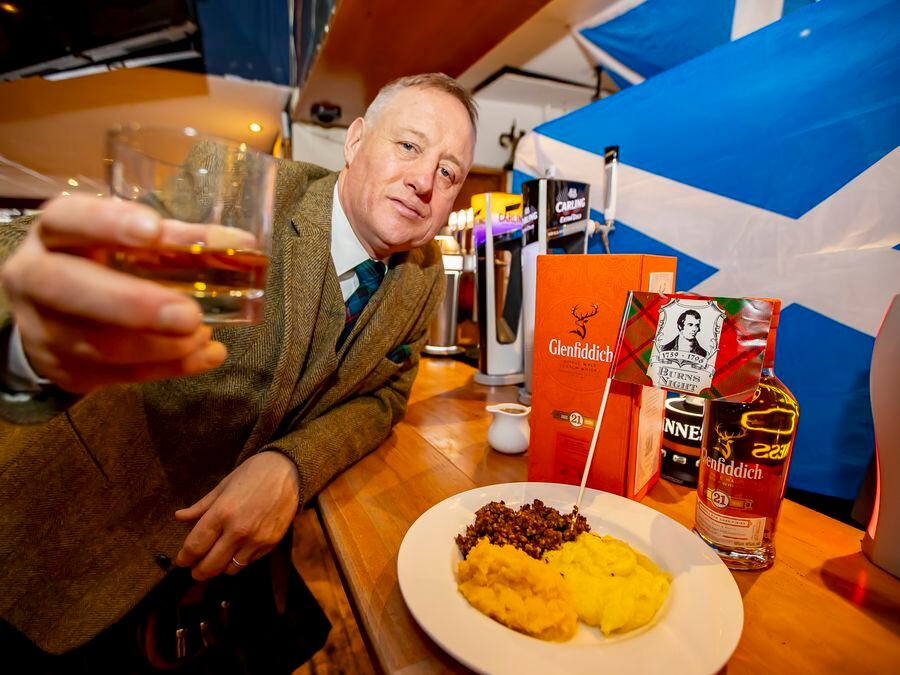 People attending will be able to join Scott Murray in enjoying a nip of whisky and a plate of haggis, neeps and tatties