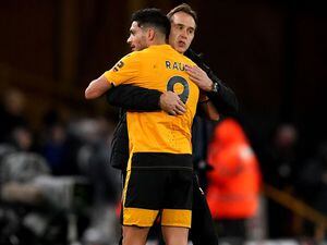 
              
Wolverhampton Wanderers manager Julen Lopetegui with Raul Jimenez following the Premier League match at Molineux Stadium, Wolverhampton. Picture date: Saturday January 14, 2023. PA Photo. See PA story SOCCER Wolves. Photo credit should read: Nick Potts/PA Wire.


RESTRICTIONS: EDITORIAL USE ONLY 
No use with unauthorised audio, video, data, fixture lists, club/league logos or "live" services. Online in-match use limited to 120 images, no video emulation. No use in betting, games or single club/league/player publications.
            
