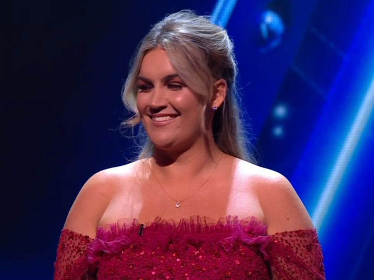 Amy Lou after her performance in the grand final. Photo: ITV