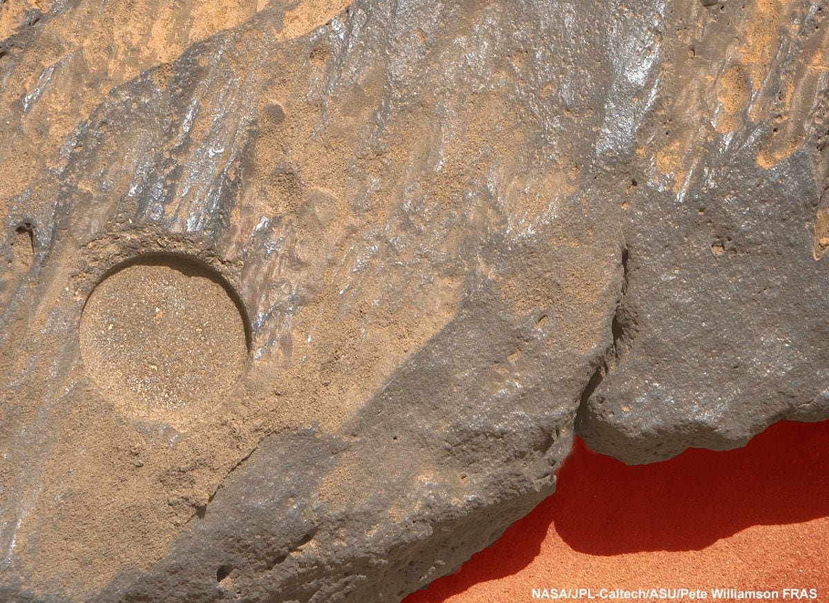 Crater on the surface of Mars