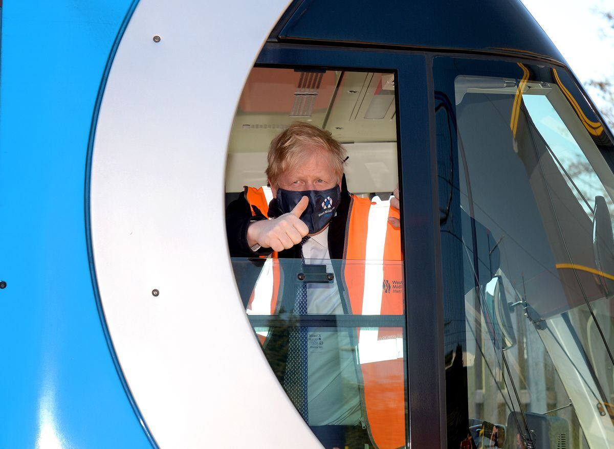 Boris Johnson visits Midland Metro's Wednesbury depot