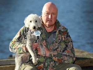 David Williams with dog Holly at Calf Heath Reservoir where Holly ate discarded cannabis