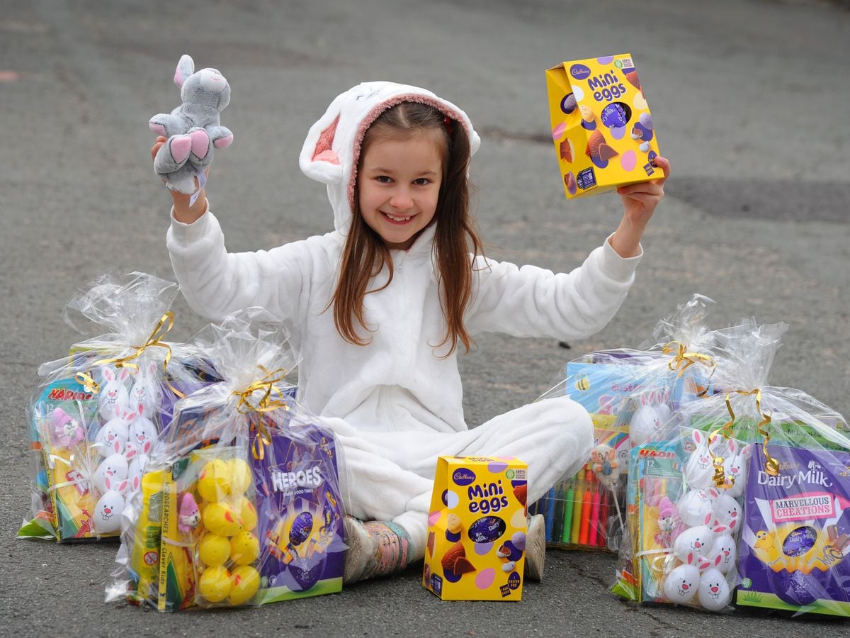 Olivia Cartwright, aged eight, of Willenhall, is making Easter gift bags for children supported by Women’s Aid
