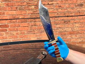 Police recovered two knives from the car