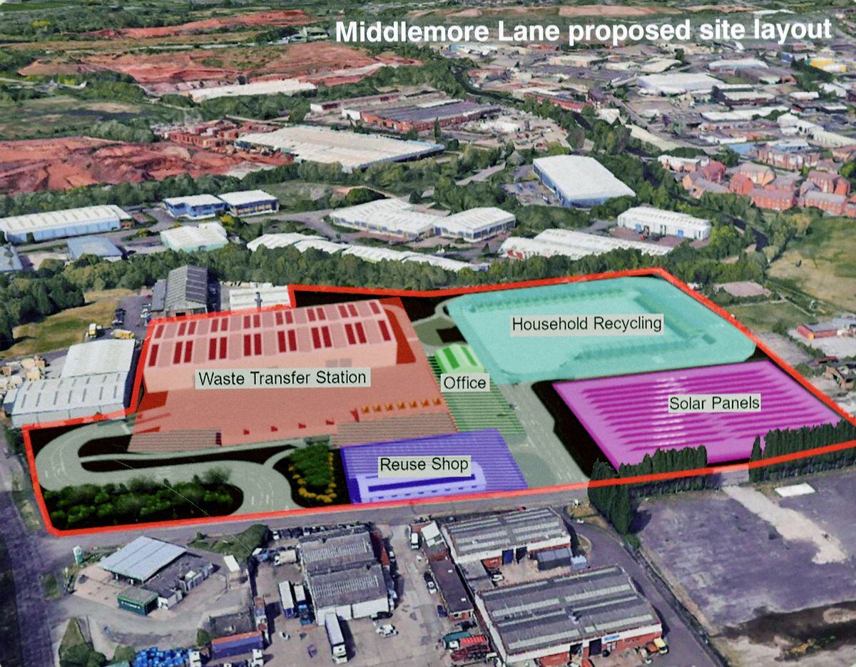 The proposed new recycling centre at Middlemore Lane, Aldridge