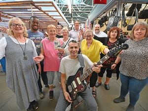 Singer Dan Whitehouse played his part in entertaining shoppers