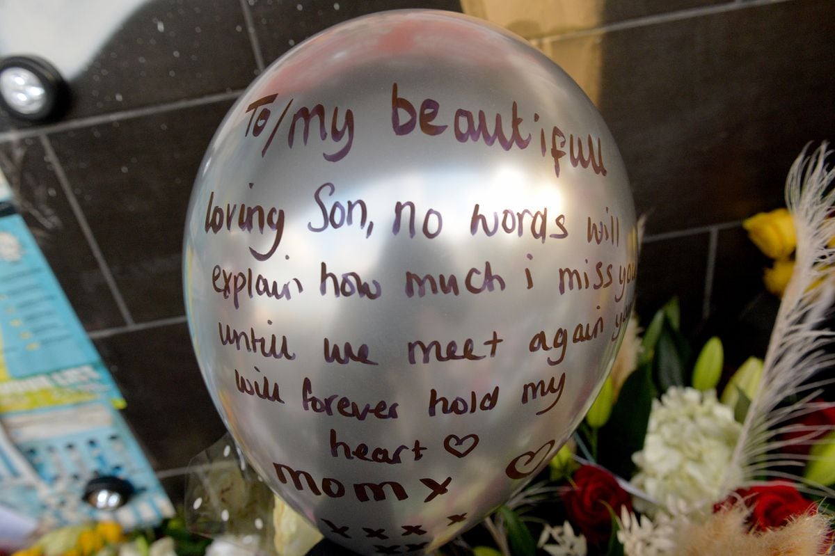 Tributes have been left in Walsall town centre after Bailey Atkinson was killed