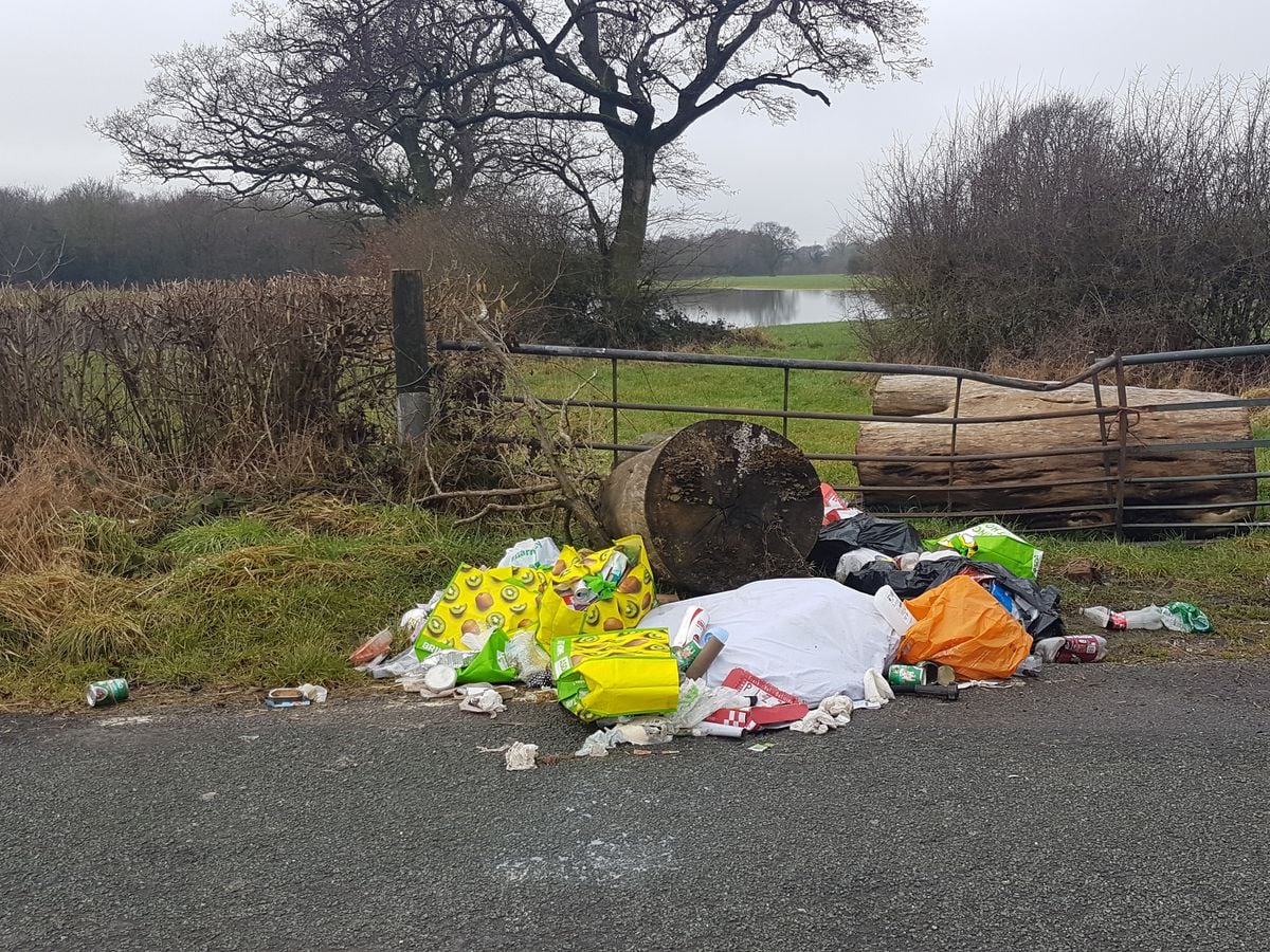 Waste was found fly tipped on Fishley Lane, Cannock