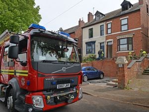 Fire crews at a loft fire in a home on Rowley Street, Walsall